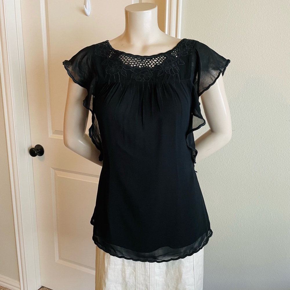 NWOT Anthropologies Jaloux Embroidered Top S